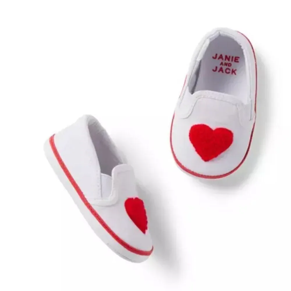 Janie and Jack 100045197 Baby Heart Slip-On Sneaker 3-6 months NWT